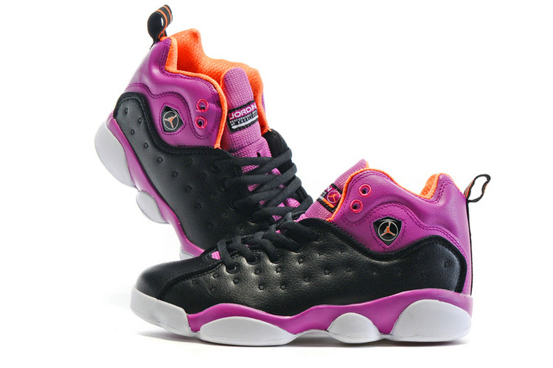 New Air Jordan Team 2 GS Black Purple Shoes For Sale - Click Image to Close